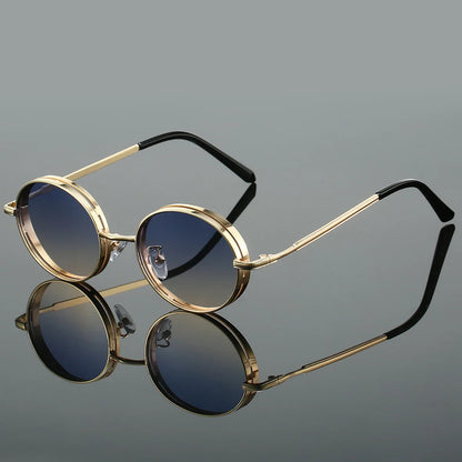 Thick-Frame Round Sunglasses – Gradient Lenses & Everyday Style