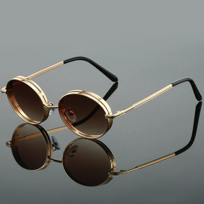 Thick-Frame Round Sunglasses – Gradient Lenses & Everyday Style