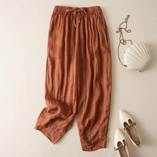 Drawstring Cropped Pants for Women – Breathable & Easy Fit