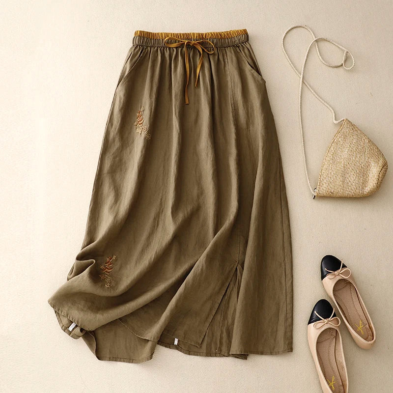 A-Line Midi Skirt for Women – Breathable Comfort & Style