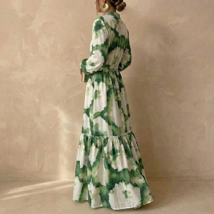 Ruffled Hem V-Neck Maxi Dress for Women – Elegant For Formal Events