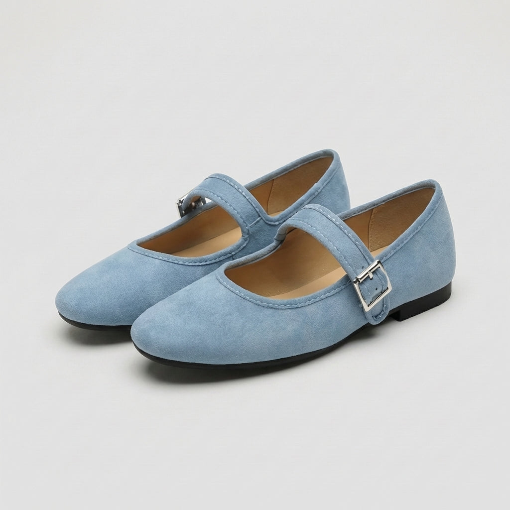 Buckle Strap Closed-Toe Mary Jane Flats for Women – Everyday Style & Comfort