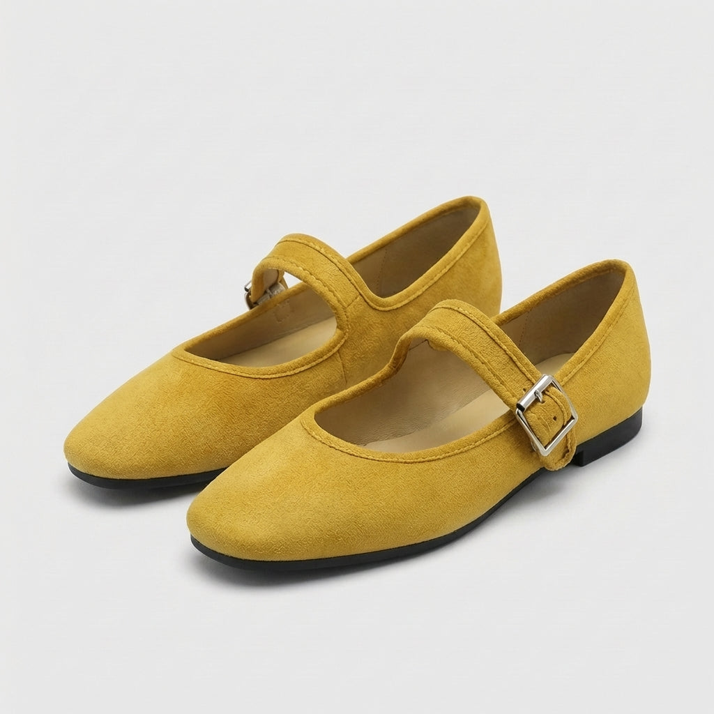 Buckle Strap Closed-Toe Mary Jane Flats for Women – Everyday Style & Comfort
