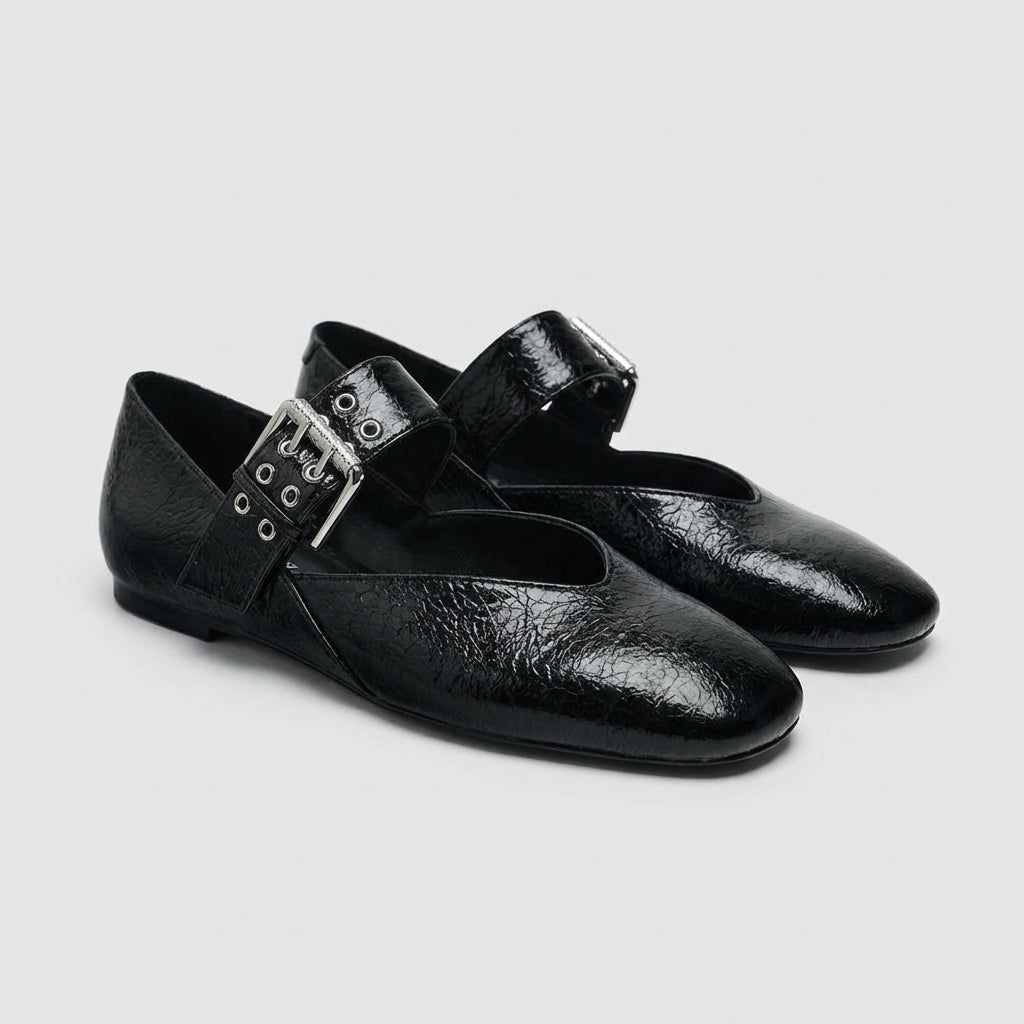 Square Toe Leopard Mary Jane Flats for Women – Everyday Style & Comfort