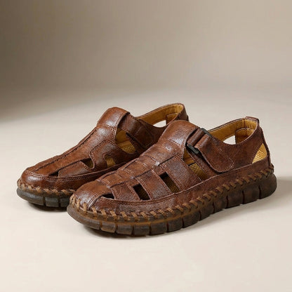 Cut-Out Closed-Toe Sandals for Men – Breathable Comfort & Secure Fit