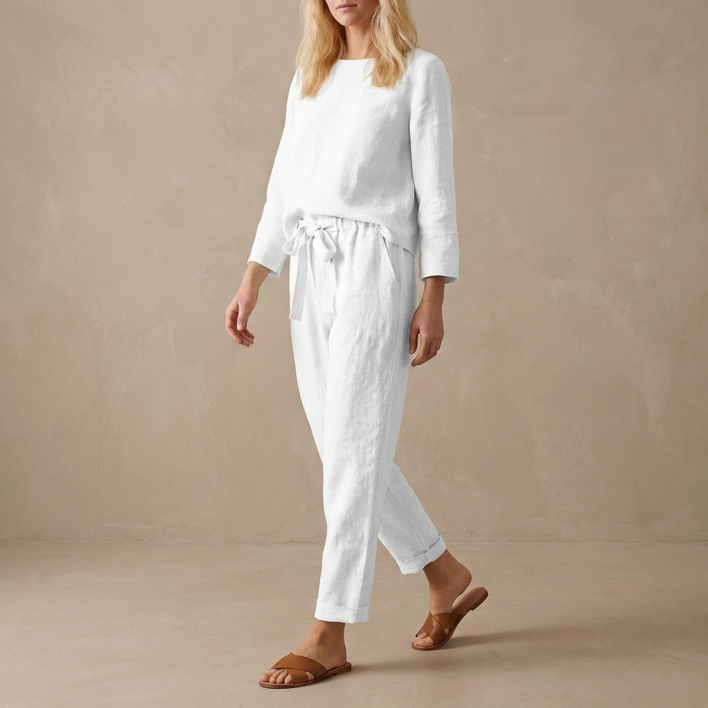 Relaxed Blouse & Pants Set for Women – Breathable All-Day Comfort