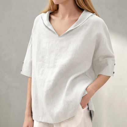 Revere Collar Blouse for Women – Breathable Everyday Comfort