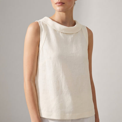 Roll Collar Sleeveless Top for Women – Breathable Everyday Comfort