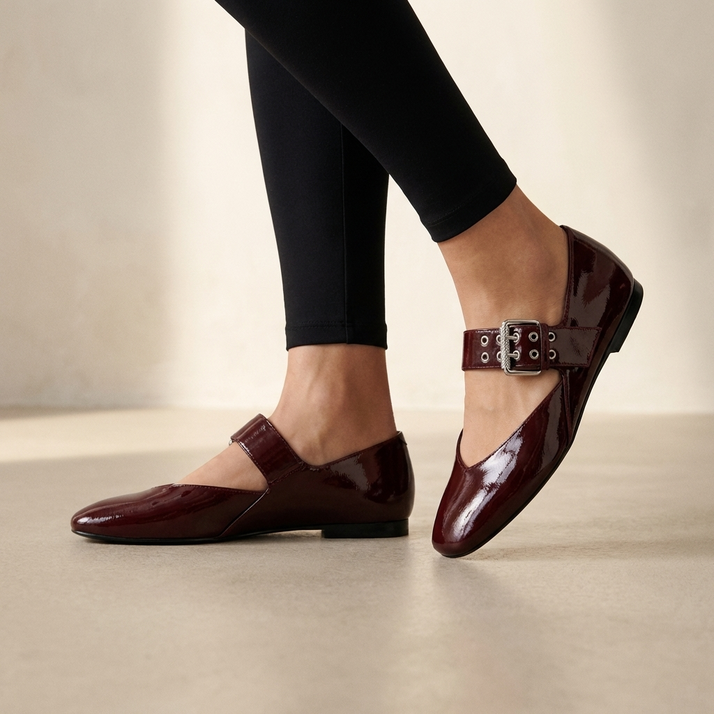 Square Toe Leopard Mary Jane Flats for Women – Everyday Style & Comfort