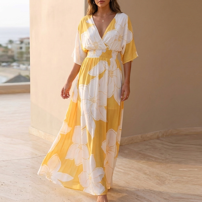 Floral Wrap Front Maxi Dress for Women – Flattering & Comfortable