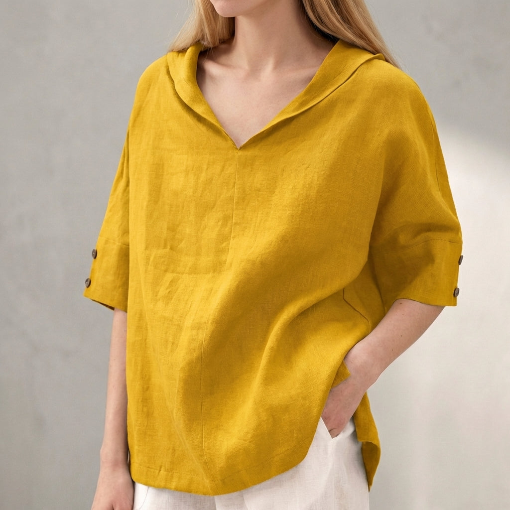 Revere Collar Blouse for Women – Breathable Everyday Comfort