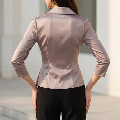Collared Wrap Blouse for Women – Flattering Business Casual Style