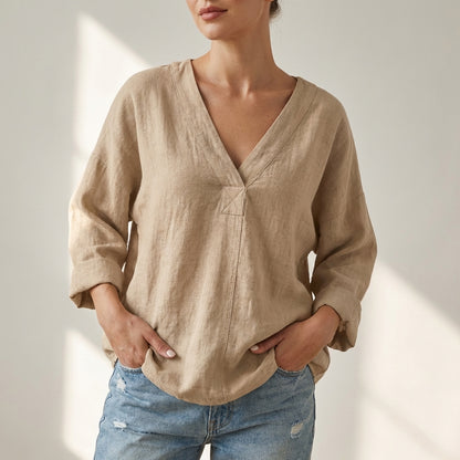 V-Neck Pullover Top for Women – Breathable & Comfortable