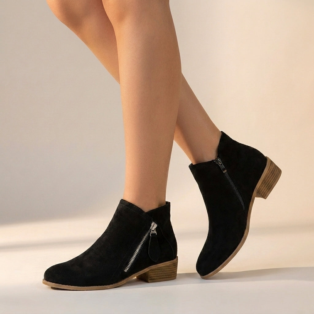 Orthopedic Block Heel Ankle Boots for Women – All-Day Comfort & Support