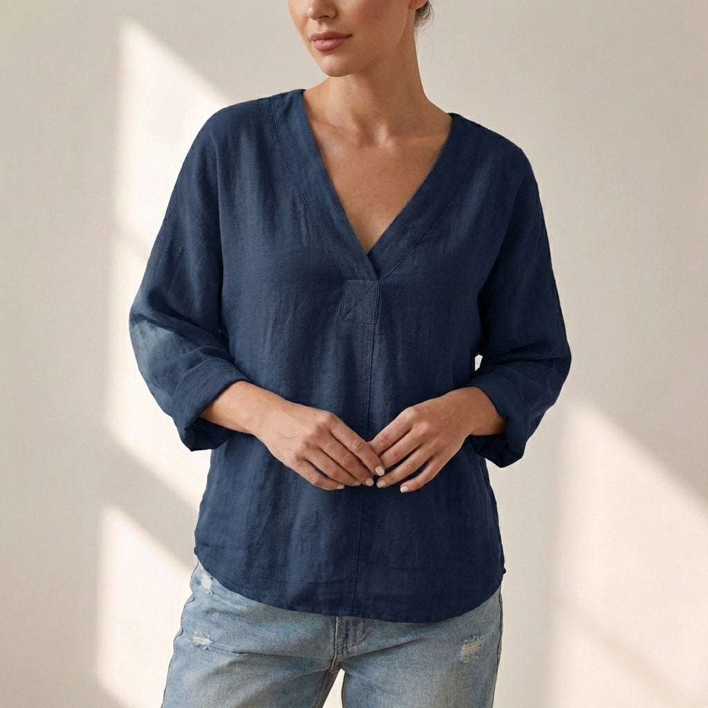 V-Neck Pullover Top for Women – Breathable & Comfortable