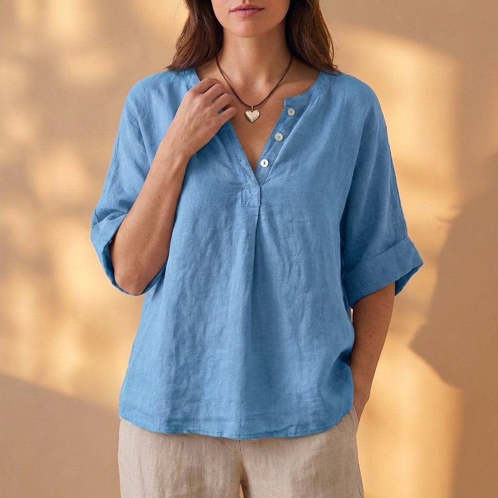 Pleated Blouse for Women – Breathable All-Day Comfort