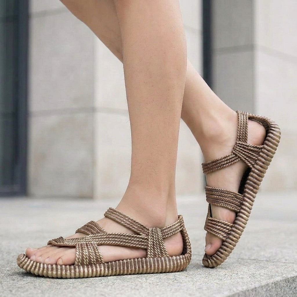 Orthopedic Criss-Cross Strap Sandals for Men – All-Day Comfort & Support