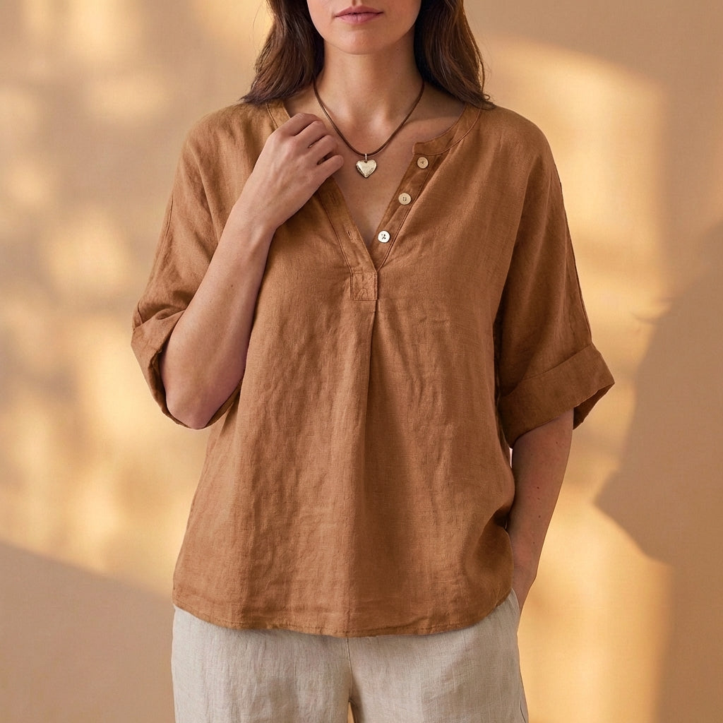 Pleated Blouse for Women – Breathable All-Day Comfort