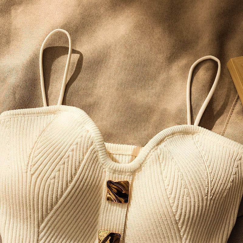 Ribbed Bustier Camisole Top for Women – Flattering Slim Fit