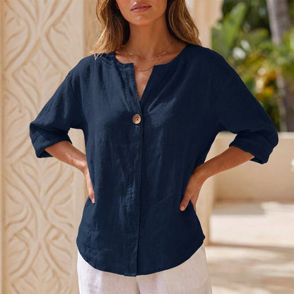 V-Neck Blouse for Women – Relaxed Fit & Casual Style