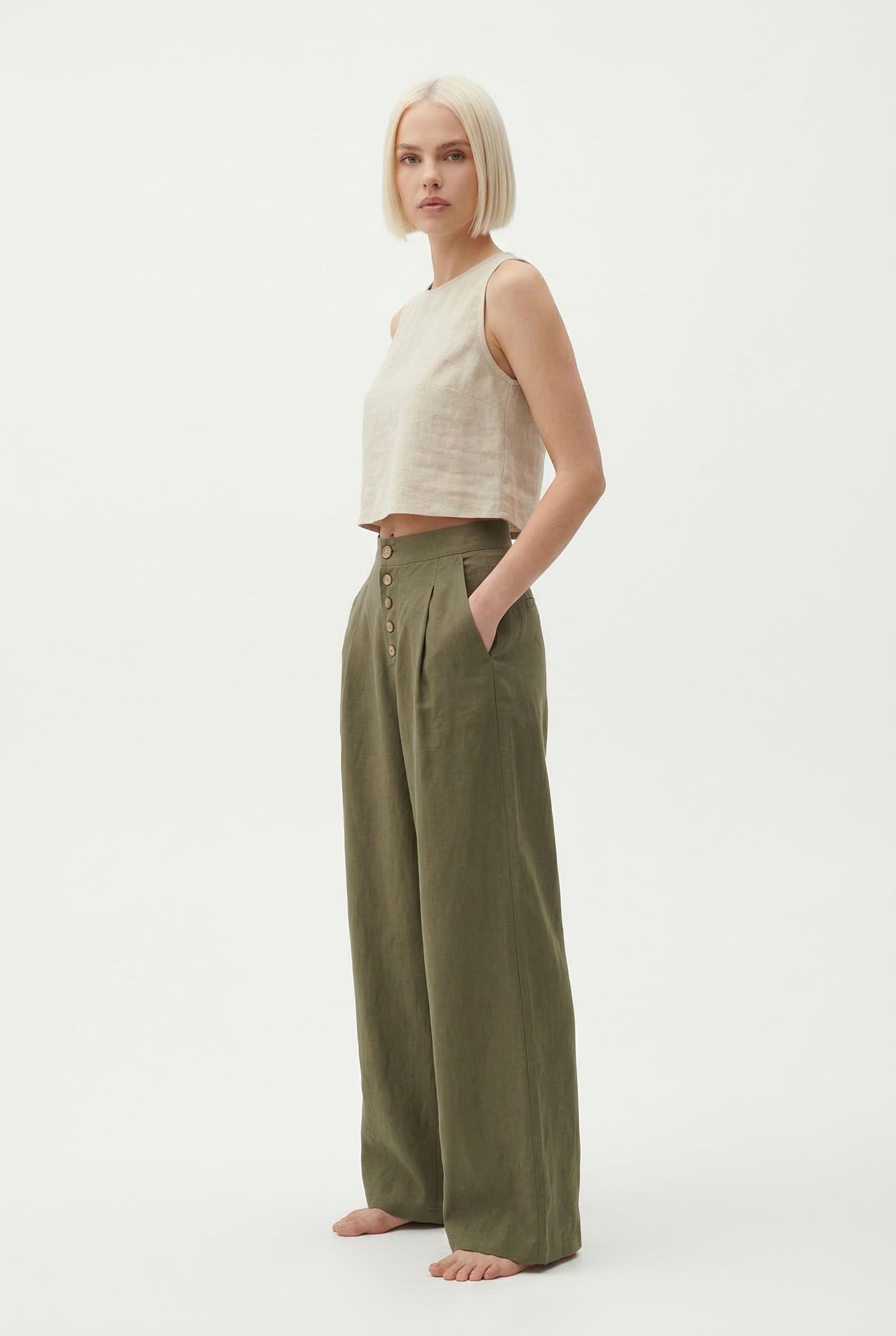 High-Waisted Wide-Leg Pants for Women – Breathable & Flattering Fit