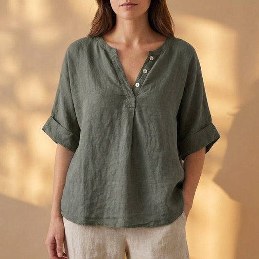 Pleated Blouse for Women – Breathable All-Day Comfort