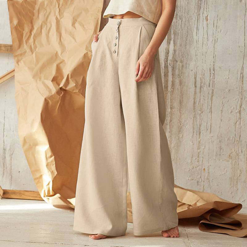 High-Waisted Wide-Leg Pants for Women – Breathable & Flattering Fit