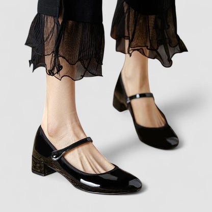 Block Heel Square Toe Mary Jane Shoes for Women – Formal Elegance & Comfort