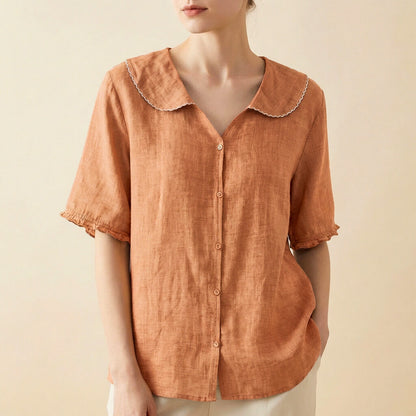 Scalloped Collar Blouse for Women – Lightweight & Breathable