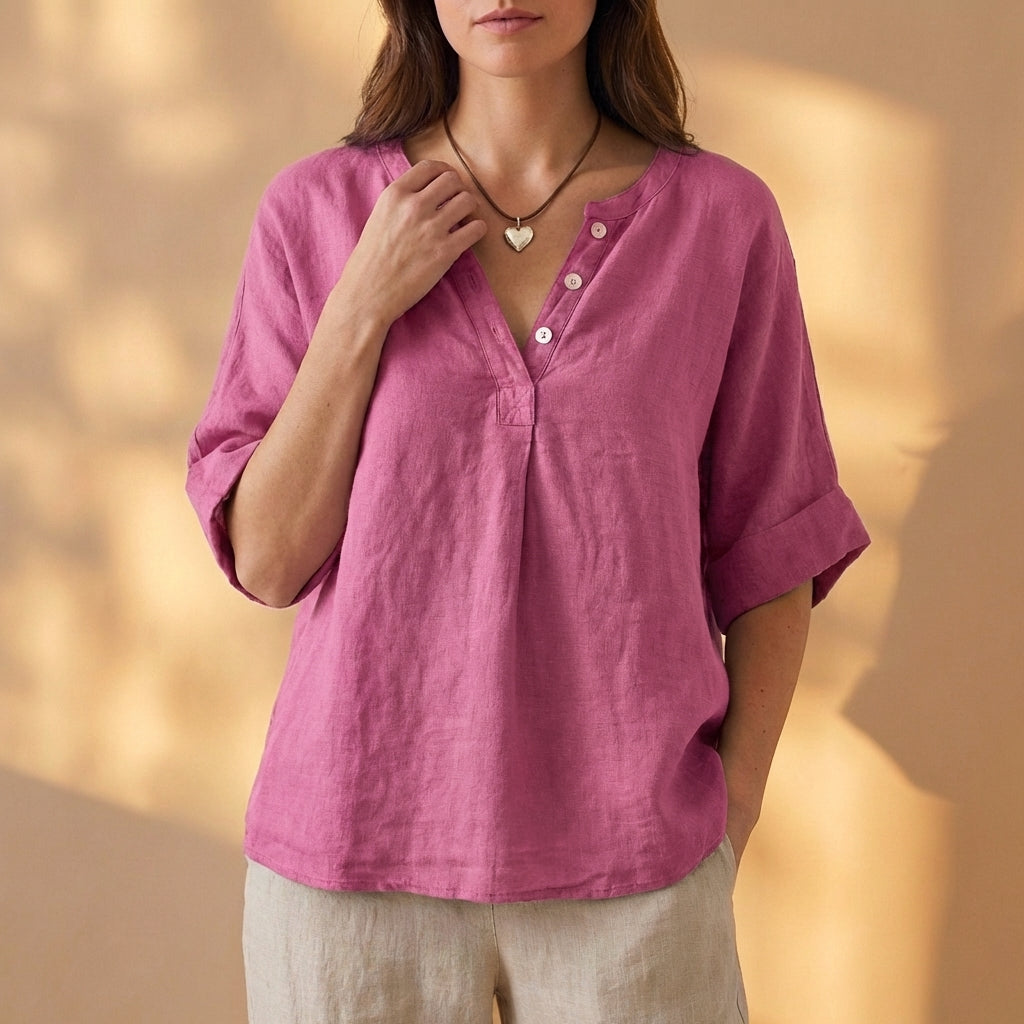 Pleated Blouse for Women – Breathable All-Day Comfort