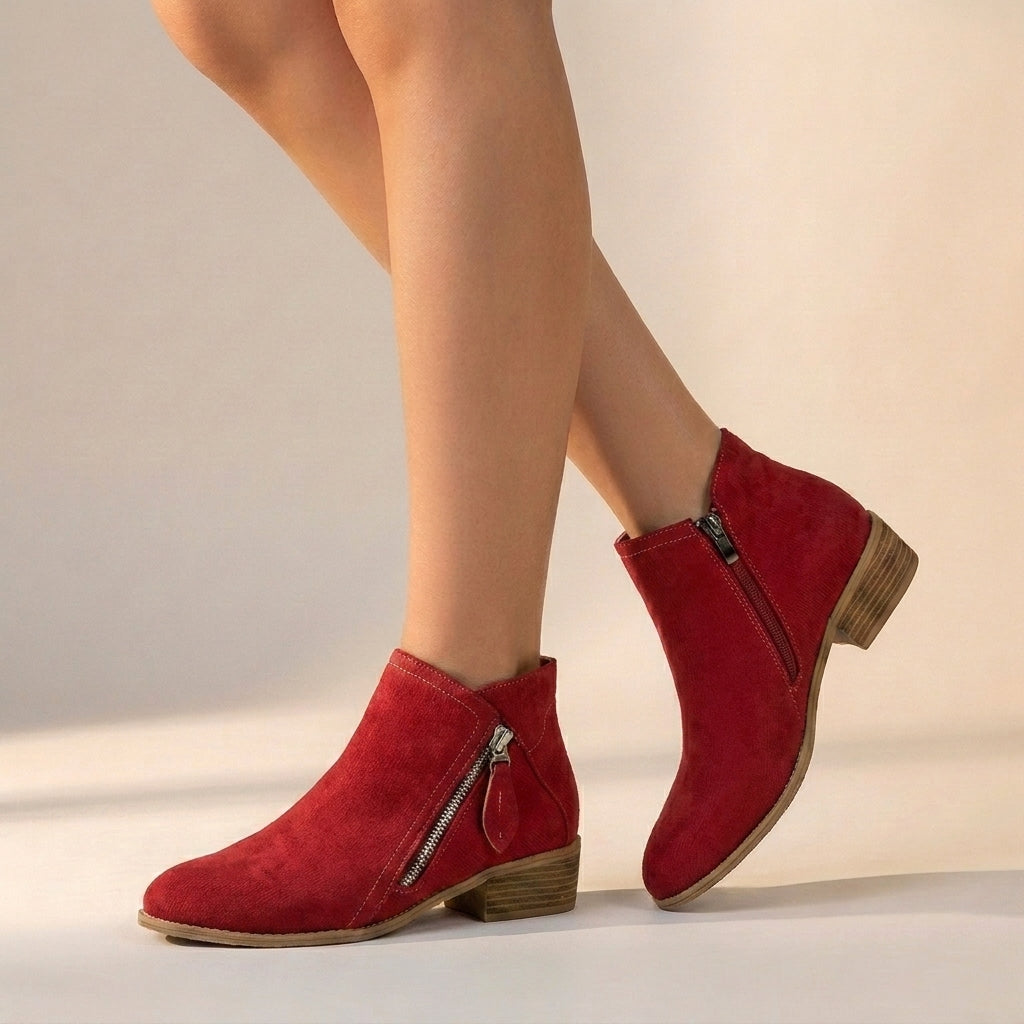 Orthopedic Block Heel Ankle Boots for Women – All-Day Comfort & Support