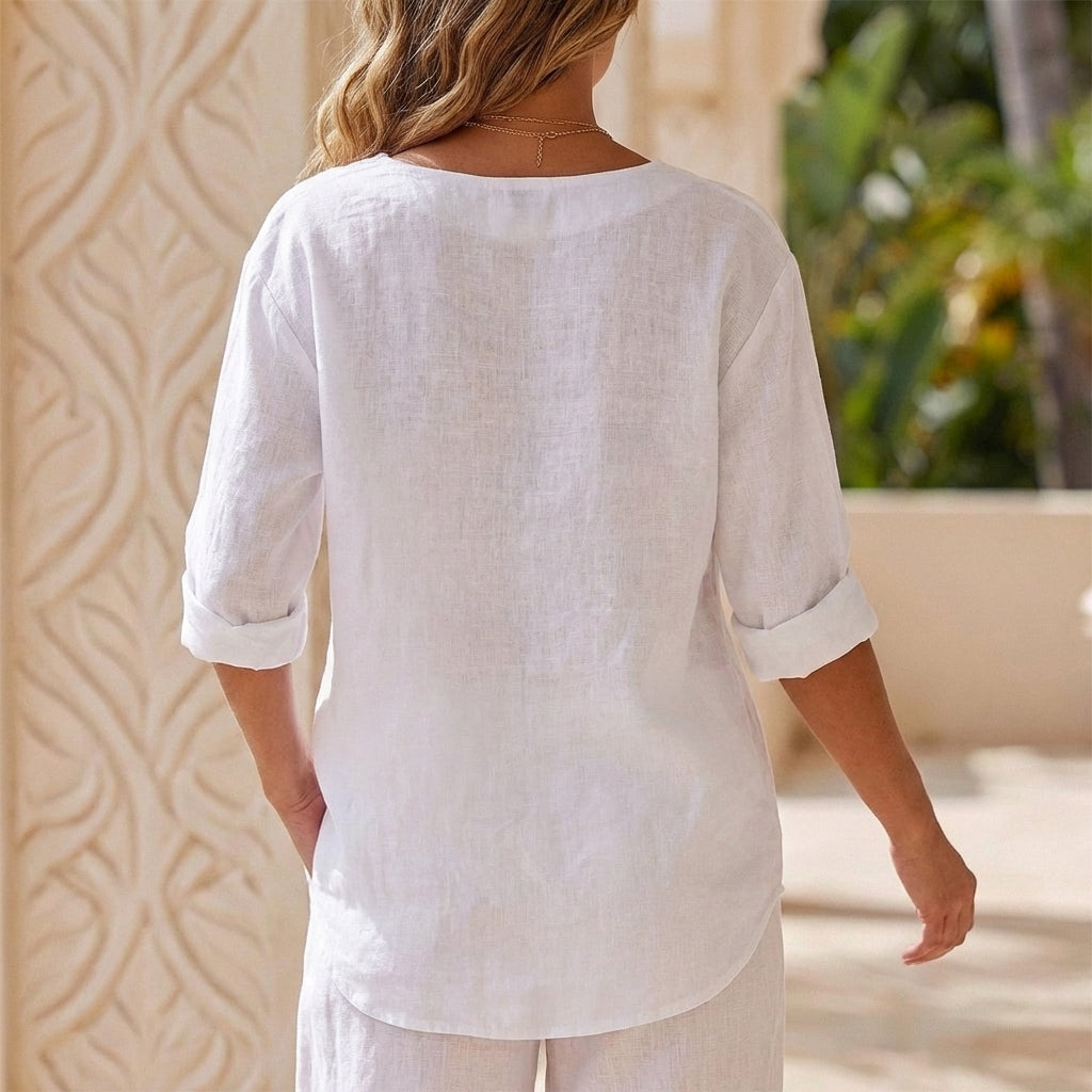 V-Neck Blouse for Women – Relaxed Fit & Casual Style
